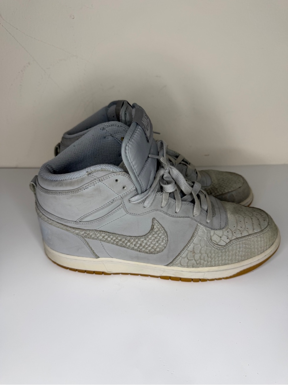 Nike Big High Lux LOGO Snakeskin Gray Men’s Size 13 Shoes 854165-002 Sneakers